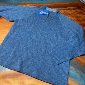 Vintage Pendleton Wool blend 1/4 zip pullover sweater Blue XL nos new